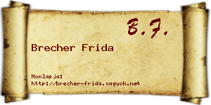 Brecher Frida névjegykártya